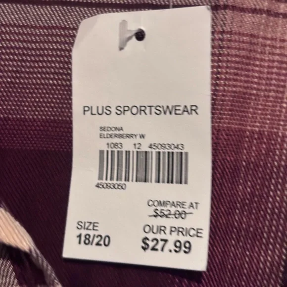 NWT Plaid Cato Baby Doll Drop Sleeve Blouse - Picture 6 of 9